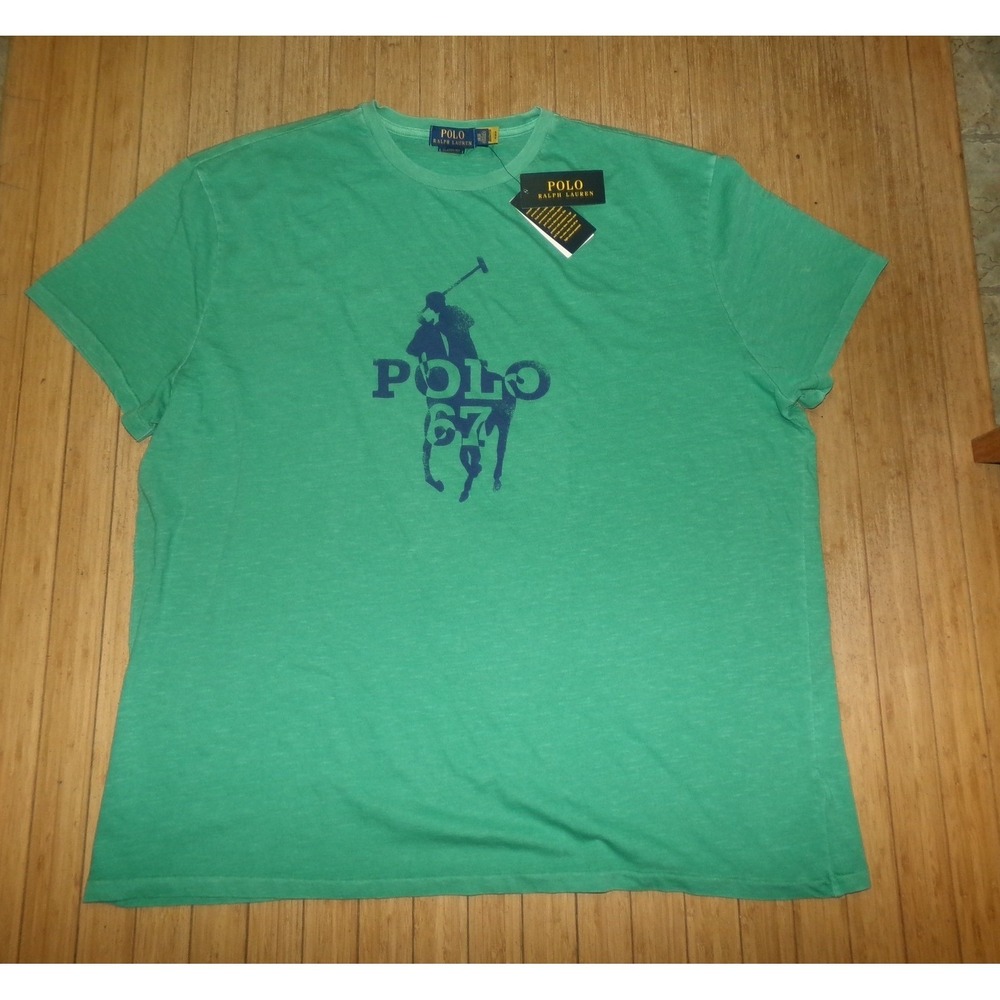 Polo Ralph Lauren Mens LRG Green Big Pony Polo 67 Graphic T-Shirt NWT